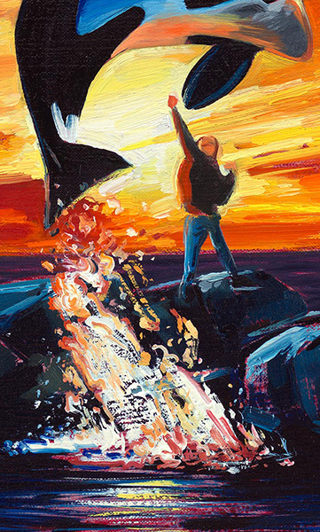 Whale jumping